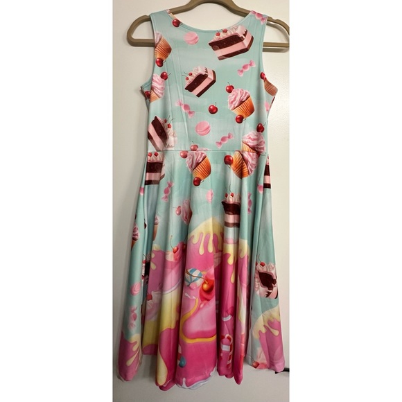 Spring Sweetness – Dessert Print Fit & Flare Swing Dress with Pockets 🍓🌼🍰 - Picture 6 of 6